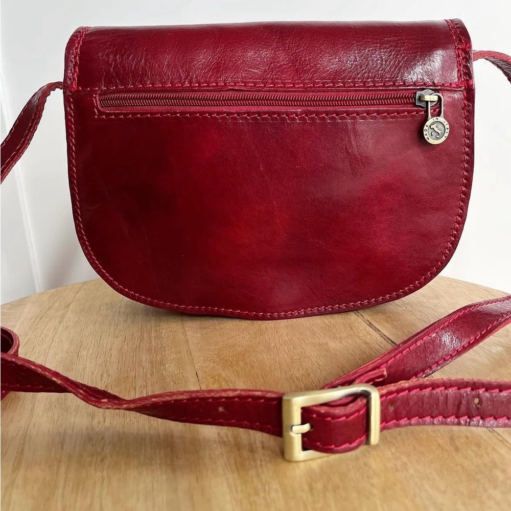 Red Leather Crossbody Bag - Picture 2 of 5